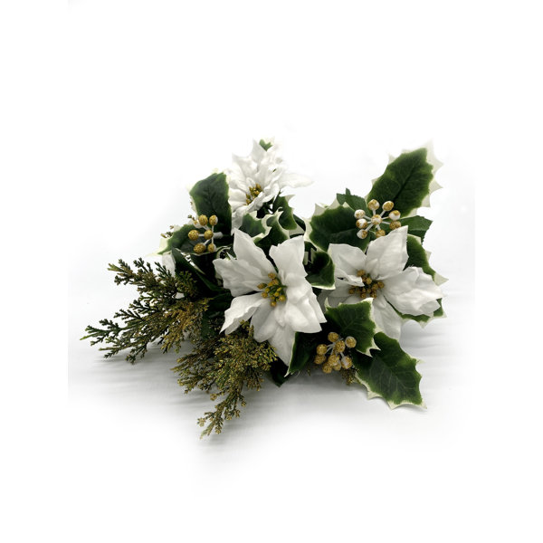The Holiday Aisle® 12 Stems Artificial Poinsettia Bouquet Fake